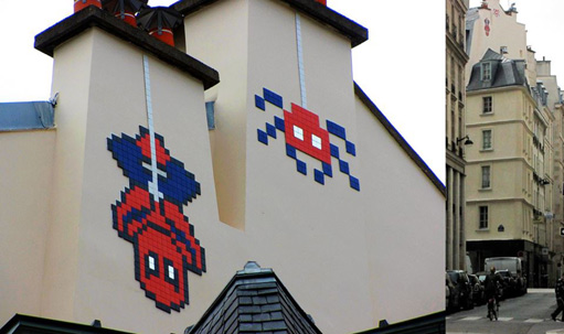 Space Invader Ft. Spiderman.