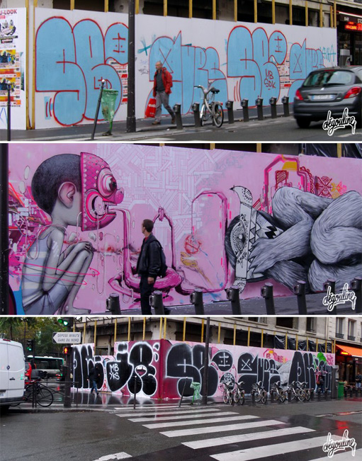 Paris Street Life 2012: Vandals Vs. Artists. Photo: Dégouline